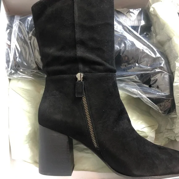 NEW EILEEN FISHER Boots Cinch Suede Block Heel - Picture 4 of 12